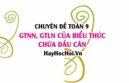 Tìm GTNN, GTLN của biểu thức chứa dấu căn lớp 9